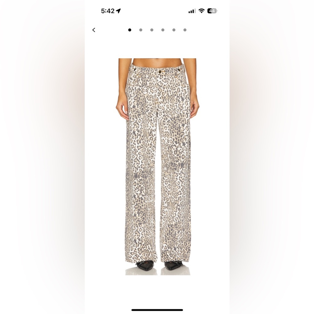 Lioness Beige Leopard Wide-Leg Pants